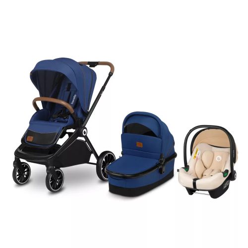 Lionelo Mika 3in1 multifunkciós babakocsi - Blue Navy + Astrid I-Size babahordozó 